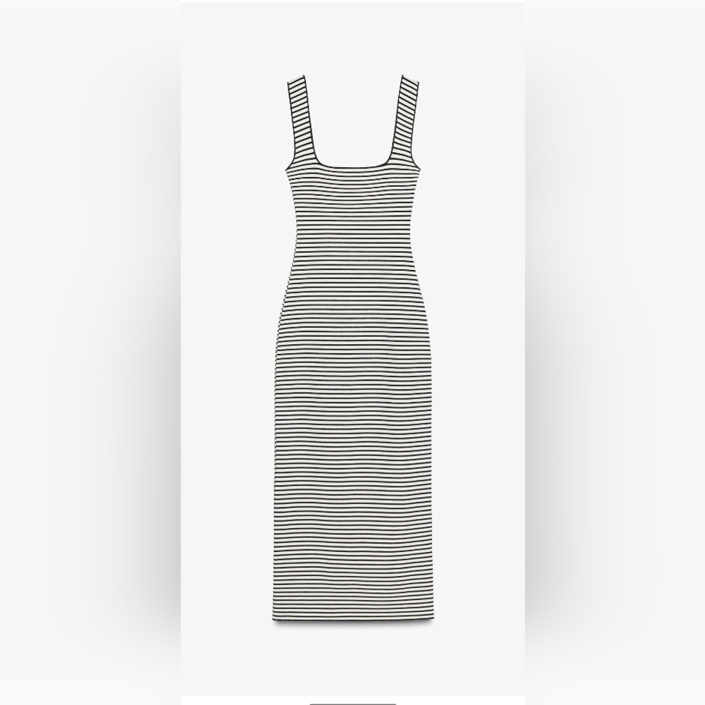 Zara Monochrome Strapless Dress